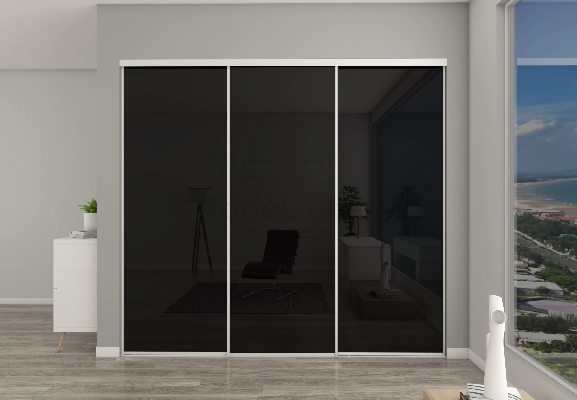 FULLY FRAMED DOORS Black Glass