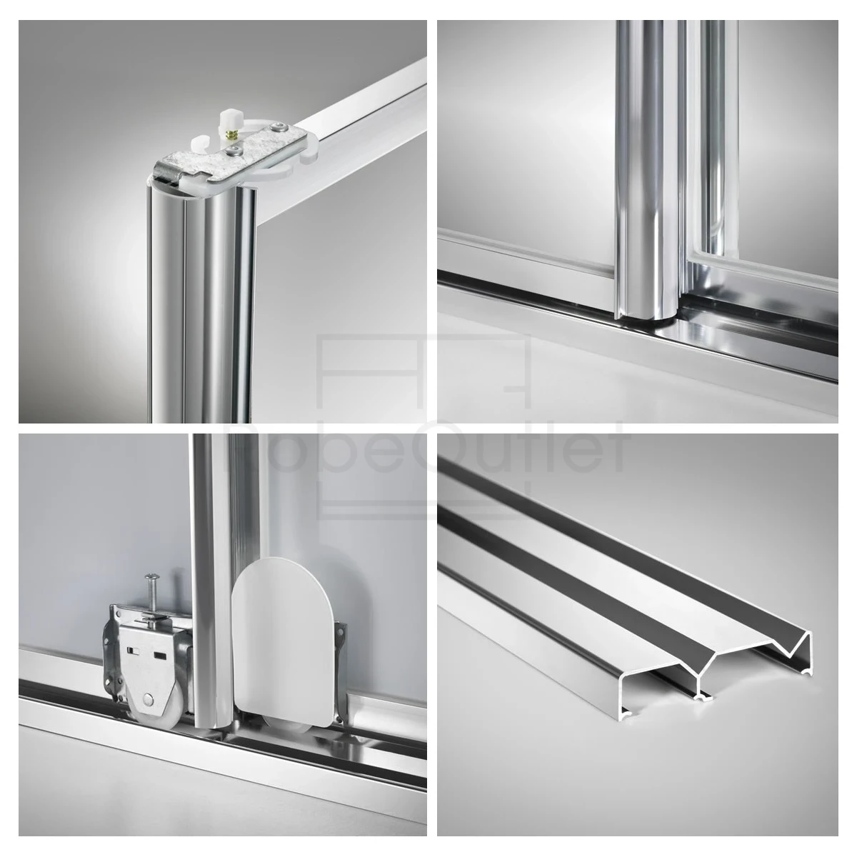 FULLY FRAMED DOORS Black Glass With Horizontal Strips thumbnail 2