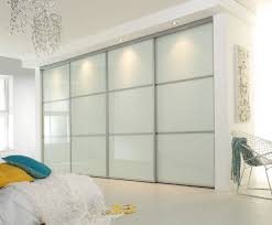 FULLY FRAMED DOORS Super white Glass With Horizontal Strips