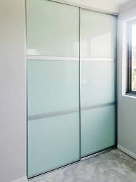 FULLY FRAMED DOORS Greenish white Glass With Horizontal Strips